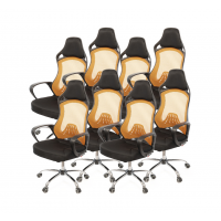 Комплект кресел АКЛАС Дорос CH Tilt 8 шт Оранжевый (Черный/Оранжевый)